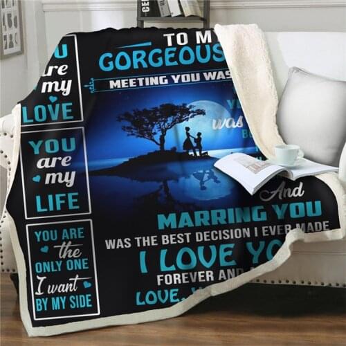 Letters To My wife Express Love throw Blanket 3D Beautiful scenery Print Sherpa Blanket on Bed sofa Home Textiles Dreamlike Gift