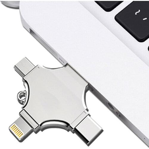 4 in 1 Type-c OTG USB Flash Drive USB Flash 3.0 Pendrive 64GB USB Stick 128GB Memory Stick For iPhone Android PC 256 GB