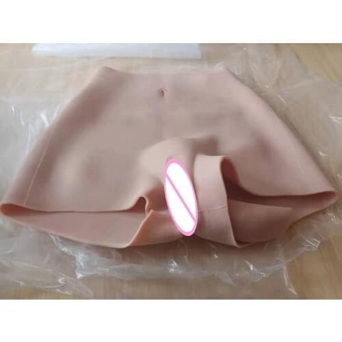91CM Enhancer Hip 2G Silicone Realistic Vagina Panty Shemale Crossdresser Pussy Pants Transgender Artificial Sex Fake Underwear