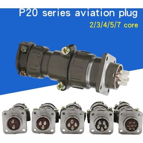 P20 Series Aviation Plug Socket Round Connector 2.3.4.5.7 Core Diameter 20MM Aviation Plug