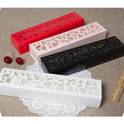 Free Shipping 20pcs/lot Long-style 8pcs Macaroon Included Cake Bisuit Box 4 Color Available