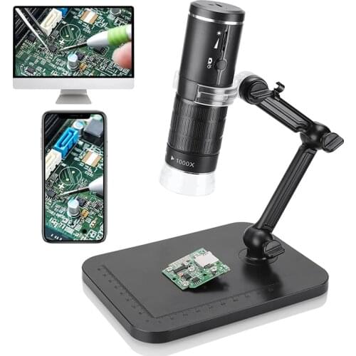 1000X Digital WIFI Microscope 8 LED 800mAh Rechargeable 1080P Smart Phone Microscope Camera Video For PCB Solder Slides Watching