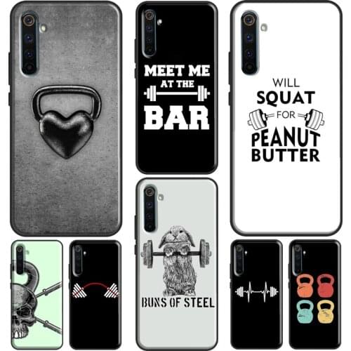 Bodybuilding Gym Fitness Case For Realme 8 Pro Q3 6 7 C3 C11 C15 C21 GT Neo Cover For OnePlus 9 Pro 8 8T 9R Nord