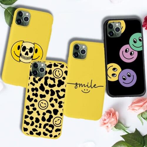 Smile TPU Case For iPhone XR 7 8 Plus XS MAX X 11 PRO MAX SE 2020 6S 6 Plus Case Cover Silicone Matte For iPhone6 Bumper