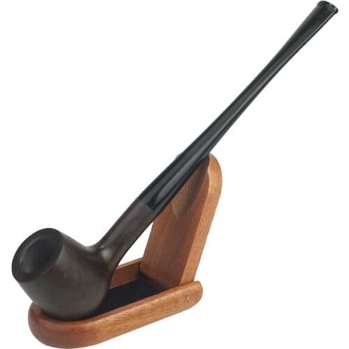 Ebony Nature Wood Tobacco Pipe Handmade Cigarette Cigar Tube for Smoking Classic Bent Pipes Smoking Set Filter Good for Men