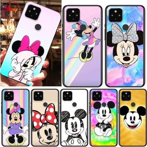 Mickey mouse color Shockproof Cover for Google Pixel 5 5A 4 4A XL 5G Black Phone Case Shell Soft Fundas Coque Capa
