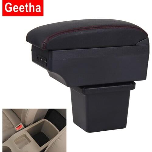 For Hyundai I30 Armrest Box Car Modification Accessories Central Store Content Dual Layer Rotatable Large Space PU Leather USB