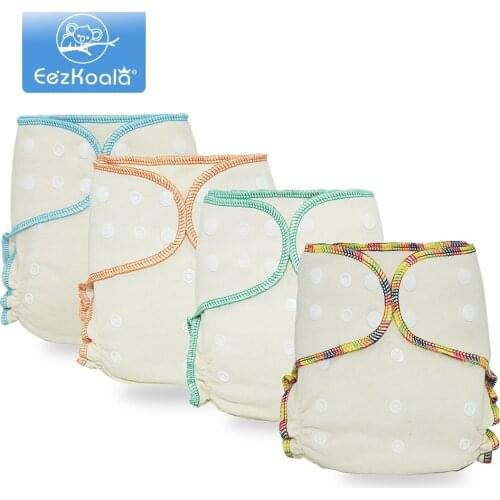 EezKoala ECO-Friendly OS Hybrid Fitted Cloth Diaper Reusable Night AIO&AI2 Baby Nappy Washable Hemp Cloth Diaper