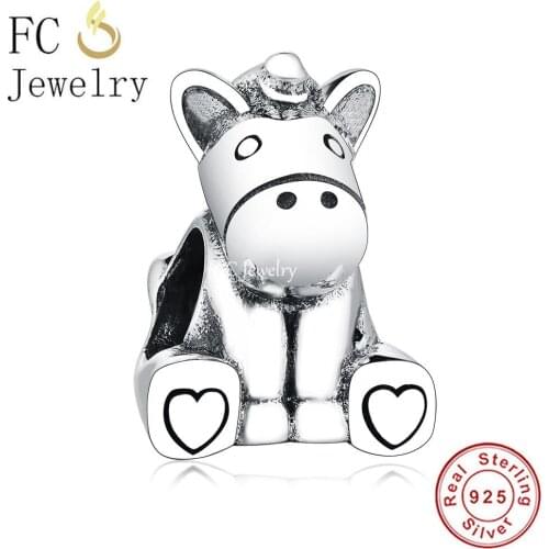 FC Jewelry Fit Original Charm Bracelet Real 925 Sterling Silver Carousel Setting Unicorn Bead For Making Women Berloque 2021 New