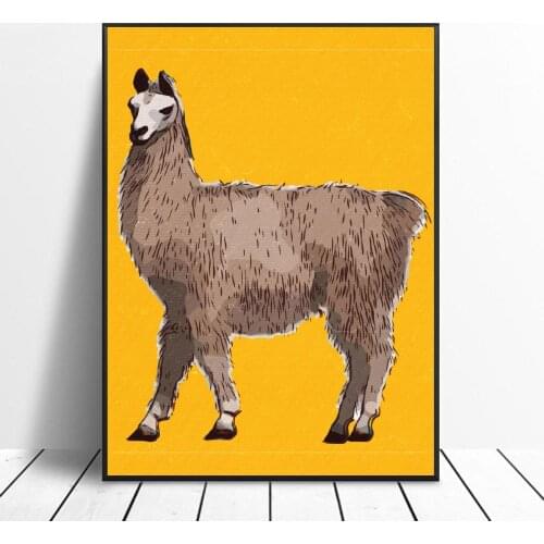 Llama Artwork Canvas Print Wall Art Poster Picture Modern Bedroom Living Room Decoration No Frame