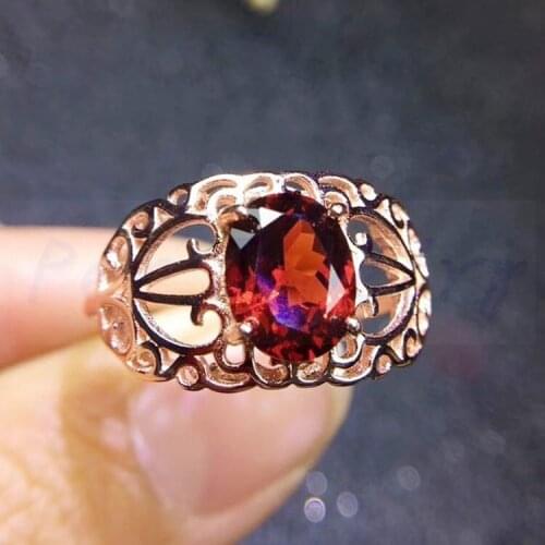 Garnet ring Free shipping Natural garnet rings 925 sterling silver 7*9mm 2.1ct gemstone For men or women rings #J18070905