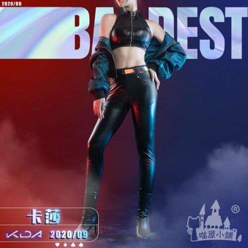 Game LOL K/DA KDA Kaisa Cosplay Costume Black Uniform Team Suit Halloween Outfit For Women New 2020