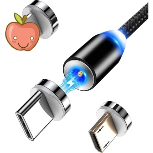 Magnetic Charger Micro USB Cable plug Round Magnetic Cable plug Fast Charging Wire Cord Magnet USB Type C Cable plug free