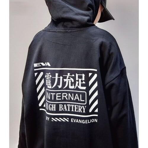 Fashion 2021 EVA New Gospel Warrior Round Neck Hooded Sweater Men Women Autumn Winter Harajuku Japanese Streetwear Couple Clothe