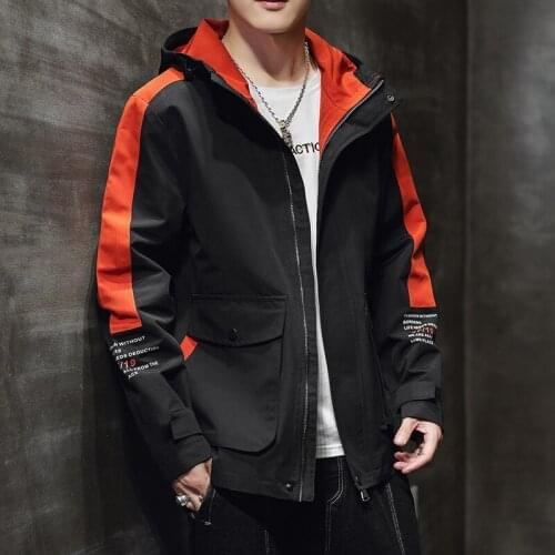 2020 New Spring and Autumn Mens Korean Version of The Trend Handsome Letter Wild Casual Mens Hooded Jacket High Quality Style