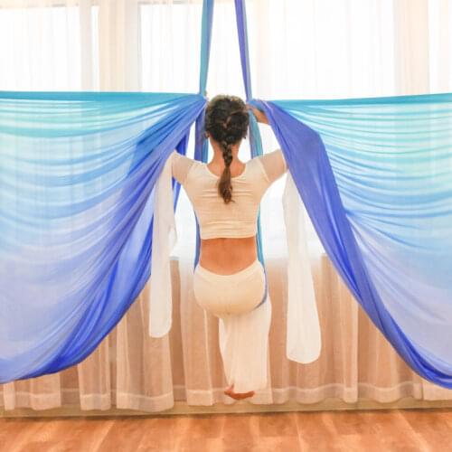 5/6/7m Gradation Color Nylon Aerial Yoga Swing Hammock Flying Yoga Belt Anti-gravity Inversion Trapeze Device Gym Equipment