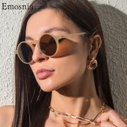 Emosnia 2021 New Round Punk Small Frame Sunglasses Men Women Vintage Ladies Black Brown Driving Eyewear Korean Style UV400