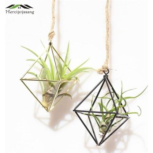 Nordic Flower Vases Hanging Metal Vase Plant Floral Holder Iron Flower Sand Hollow for Home/Wedding Corridor Decoration G169