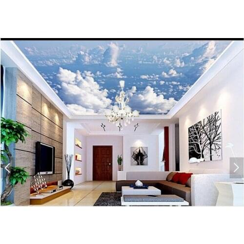 Custom photo wallpapers 3d ceiling zenith murals wallpaper Blue sky clouds star condole carries on the background wall papers