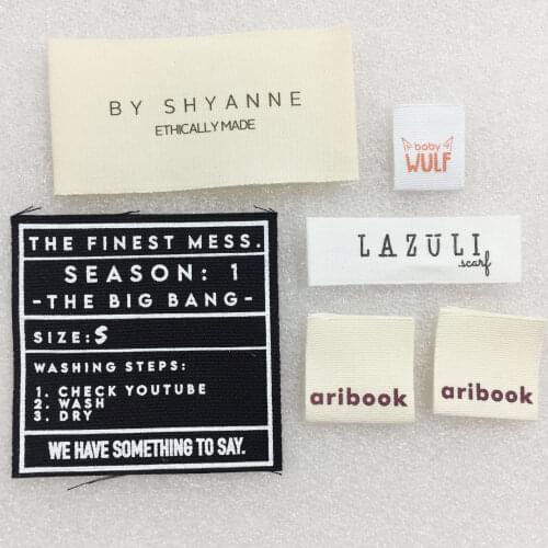 Eco friendly customized high quality cotton label ,silk screen printed tags ,soft cotton labels for cloth ,bag,baby cloth
