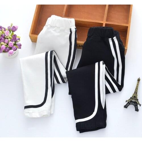 Casual 2019 Girls Pants Spring Autumn Children Solid Trousers Cotton Kids White Leggings Teenage School Long Pants 3-15Y Clothes