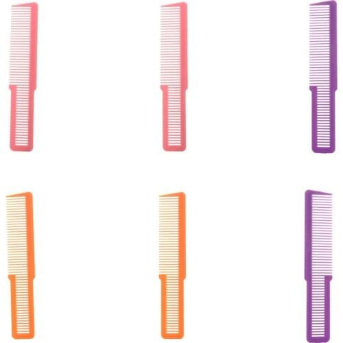 6 Piece Flattop Clipper Cutting Comb Plastic Static Free Hairdressing Brush
