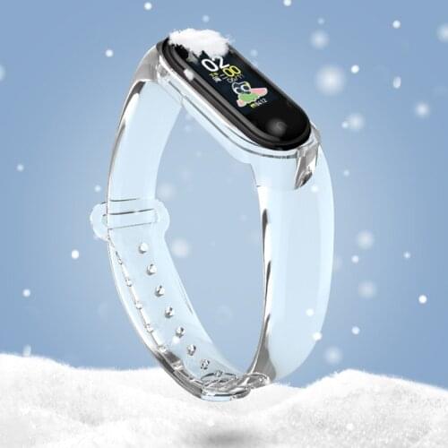 Strap for Xiaomi Mi band6 5 band4 3 Transparent Silicone Replacement Bracelet for Xiaomi xiomi mi band 4 6 miband 5 correa strap