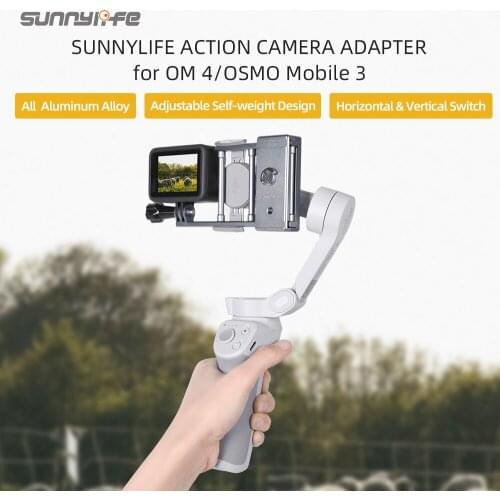 Handheld Gimbal Action Camera Adapter Switch Mount Plate Stabilizer for GoPro 9/8/Osmo Action for OM 4/Osmo Mobile 3