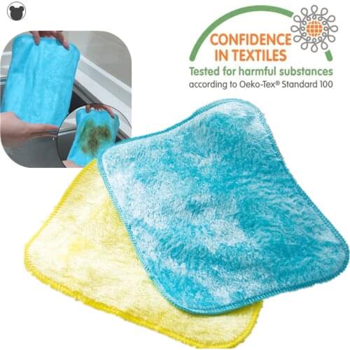 2pcs Kitchen Anti-grease Rags Efficient Bamboo Fiber Cleaning Cloth Home Dish Washing Towel Cleaning Tools for dishwashing