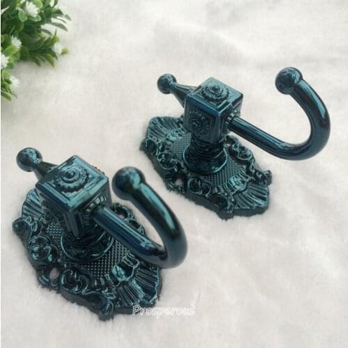 Vintage New 1Pair Alloy Curtain Hooks Clothes Pothook Wall Tiebacks Hanger Holder Coat Hat Hook Curtain Accessories Home Decor