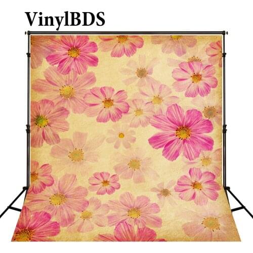 VinylBDS Baby Background Warm Pattern Backdrop Baby Red Flowers Yellow Petal Background For Photos