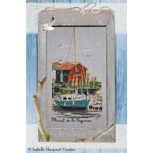 Top Quality Counted Cross Stitch Kit Chenal De La Cayenne Channel of the Cayenne Boat Ship Vessel at Sea Harbour Isabelle