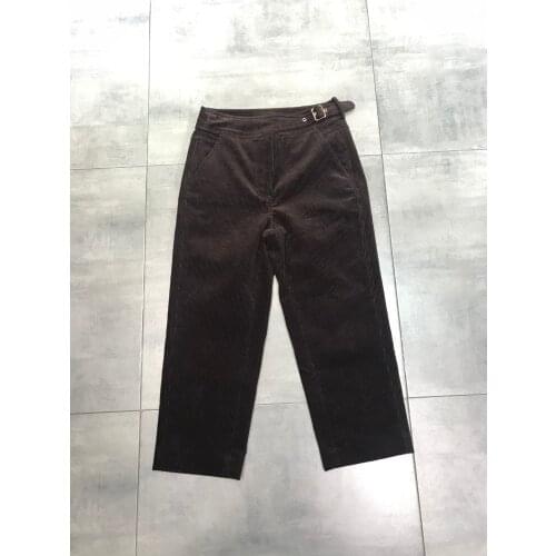 Fashion 2021 new ladies loose corduroy cropped pants 0105