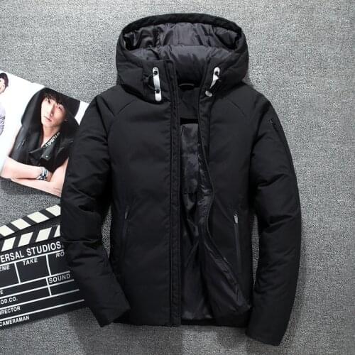 2020 Winter New Men White Duck Down Jacket Classic Style Thick Warm Casual Hooded Down Coat Brand Clothing Gray Khaki Black