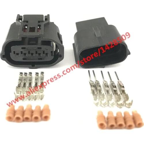 5 Sets 12292 6189-1046 5 Pin Female And Male TS Series MAF Sensor Connector Air Flow Meter Plug For Sumitomo Toyota