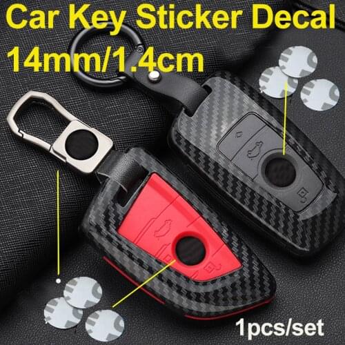 1pcs 1.4CM 14MM Car Key Button Sticker Covers Decal Label for Toyota Honda Hyundai Jaguar Jeep Nissan Volvo