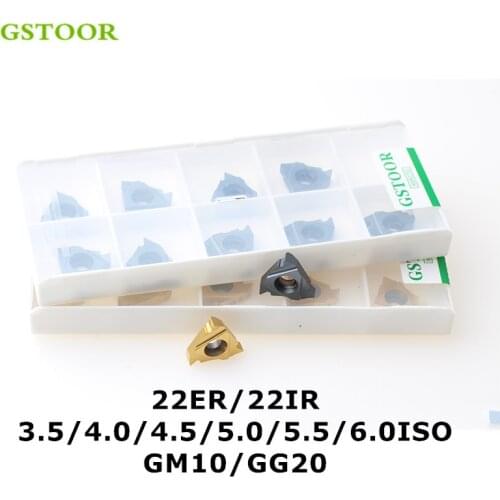 10PCS 22ER 22IR 3.5/4.0/4.5/5.0/5.5/6.0 ISO GM10 GG20 Threading Carbide Inserts CNC Lathe Cutting Tool Turning Tools For Metal