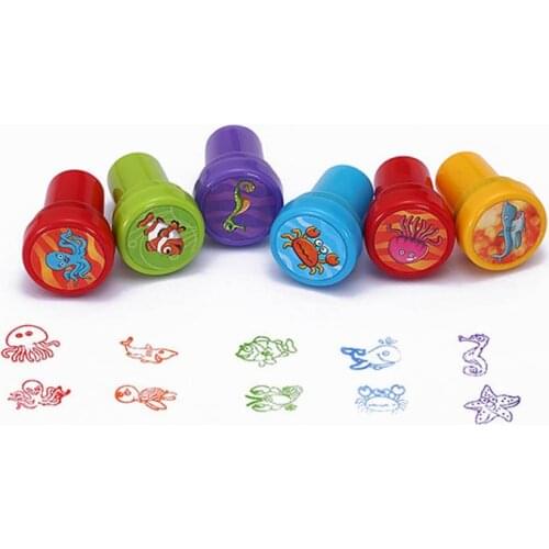 10Pcs Cartoon Animals Seal DIY Painting Photo Album Decor Kindergarten Supplies Kids Seal Children Toy Scrapbooking Stamper Cute