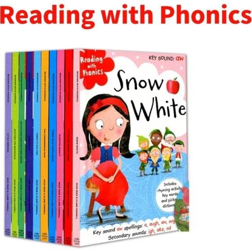 10 Pcs/Set Reading with Phonics Fairy Tale English Picture Book Little Red Riding Hood Early Education Books