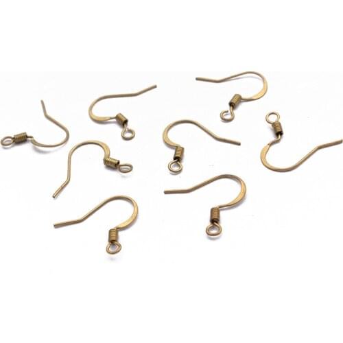 100pcs 18x17mm Metal Earring Hooks Raw Brass Ear Wire For Handmade Earrings Jewelry Findings Supplies