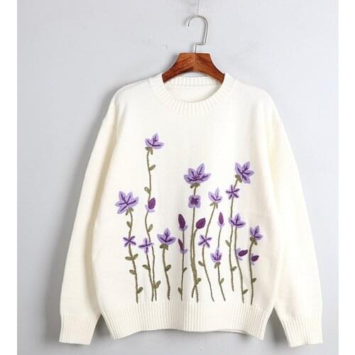 1101 2020 Autumn Sweater Free Shipping Crew Neck Long Sleeve Kint White Fashion Womens Clothes S m L dl