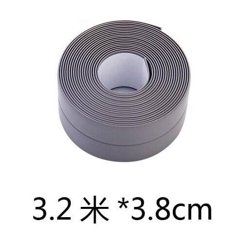 3.2mx3.8cmPVC toilet kitchen bathroom room seal tape white gray brown waterproof self-adhesive furniture wallpaper wall sticker