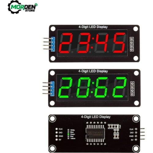 TM1637 4-Digit 7 Segment Digital LED Display Module For Arduino 0.56 Inch Clock Module Red Green Digital Tube Serial Drive board