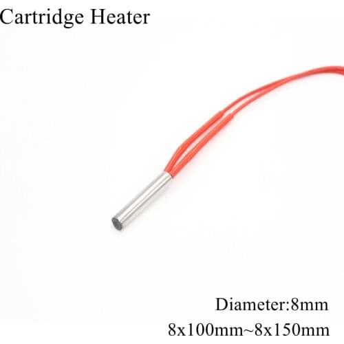 8x100mm 8x120mm 8x150mm 12V 24V 110V 220V 8mm Ceramic Cartridge Heater Tube Pipe Heating Element 3D Printer 50W 100W 150W 200W