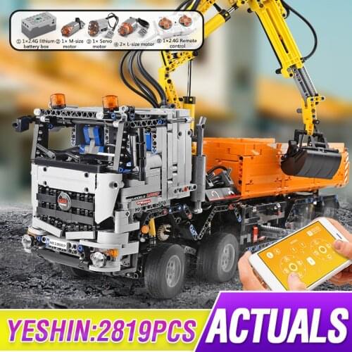 MOULD KING MOC High-Tech Remote Control Truck Toys The Motorized 42043 Arocs 3245 Car Building Block Brick Kids Birthday Gifts