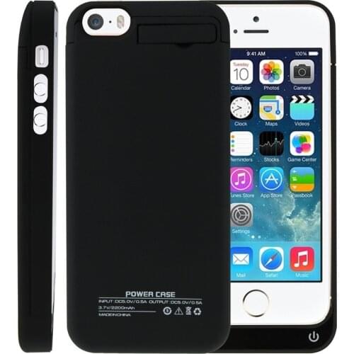 4200mAh Battery Case For iPhone 5 5S SE Power Bank Charging Case For iPhone Mobile Phone Cover Case External Battery with Stand