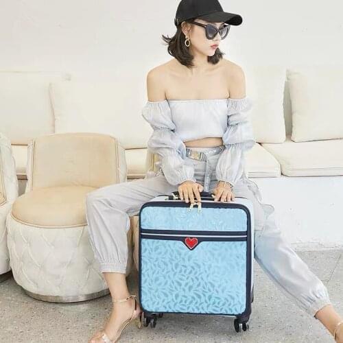 New personality fashion luggage female universal wheel travel luggage trolley suitcase light boarding password box 16/20/24 inch