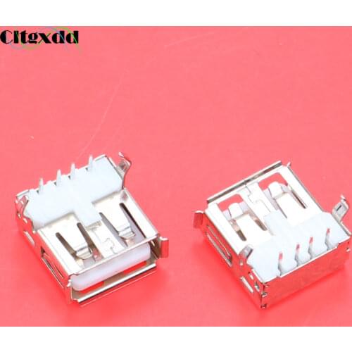 Cltgxdd 10pcs USB 2.0 Connector 4 Pin A Type Female Socket G54 2 Feet 90 Degree Data Transmission Charging Adapter PCB SDA Cable