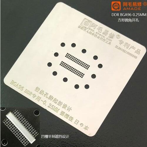 For Lcd Smart Tv / Ddr2 / 3/4 / Steel Mesh Reballing Stencil Ddr BGA Stencil Platform Amaoe BGA96 Magnetic Platform