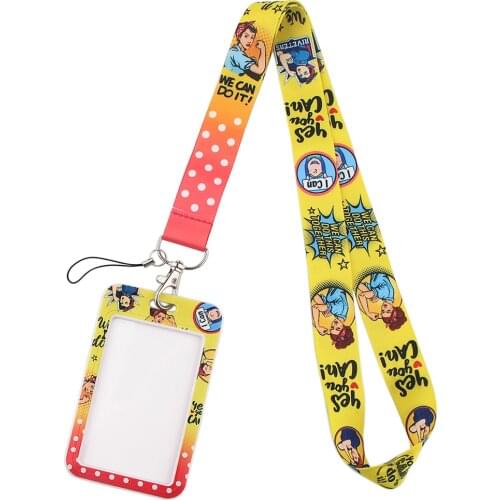 DZ1651 Feminism Woman Key lanyard Car Keychain Personalise Office ID Card Pass Gym Mobile Phone Key Ring Badge Holder Jewelry